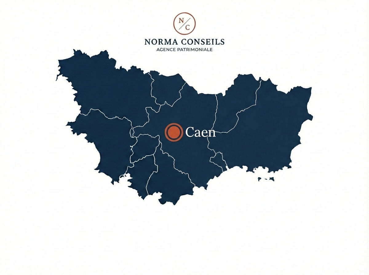 Carte du Calvados - Zone d'intervention Norma Conseils